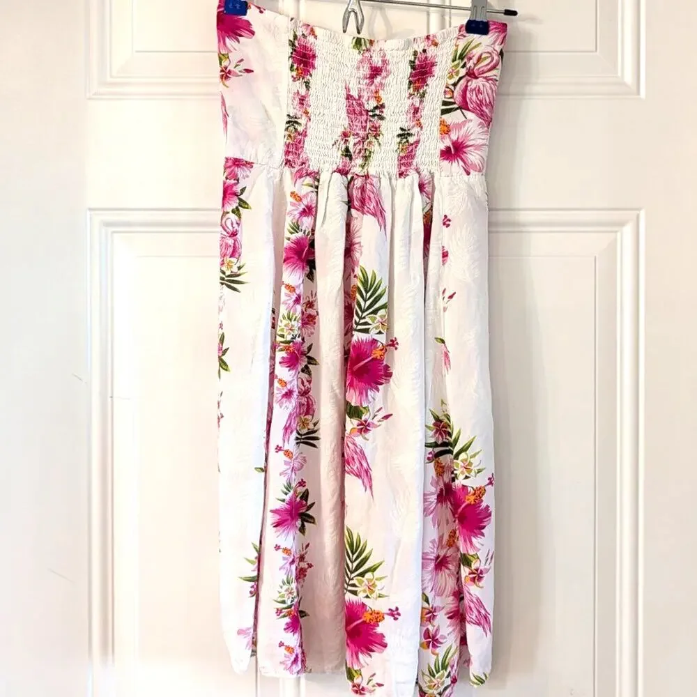 Tropical Flamingo Hibiscus Halter Dress Pink Hawaii Resort Girls 10